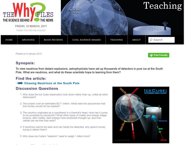 The Why Files: Learning About Neutrinos Unit Plan