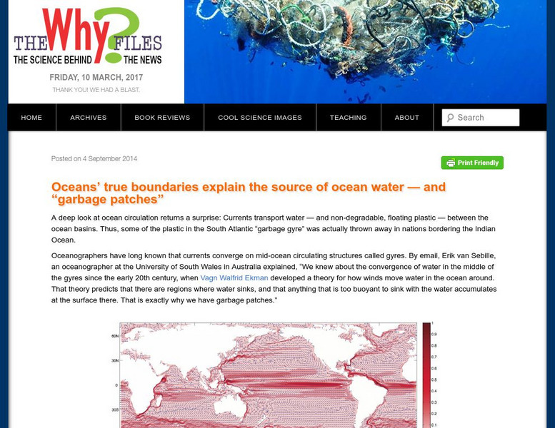The Why Files: Oceans' True Boundaries and "Garbage Patches" Article
