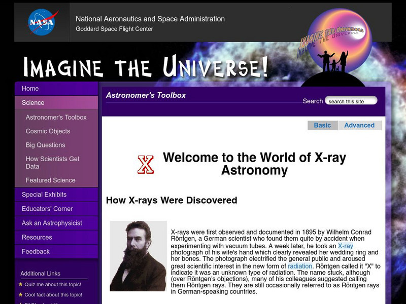 Nasa: Imagine the Universe: Welcome to the World of X Ray Astronomy Handout Nasa: Imagine the Universe: Welcome to the World of X Ray Astronomy Handout