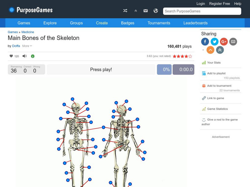 Purpose Games: Main Bones of the Skeleton Interactive Purpose Games: Main Bones of the Skeleton Interactive