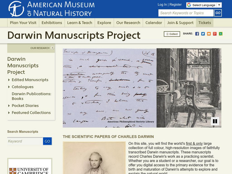 American Museum of Natural History: Darwin Manuscripts Project PPT American Museum of Natural History: Darwin Manuscripts Project PPT