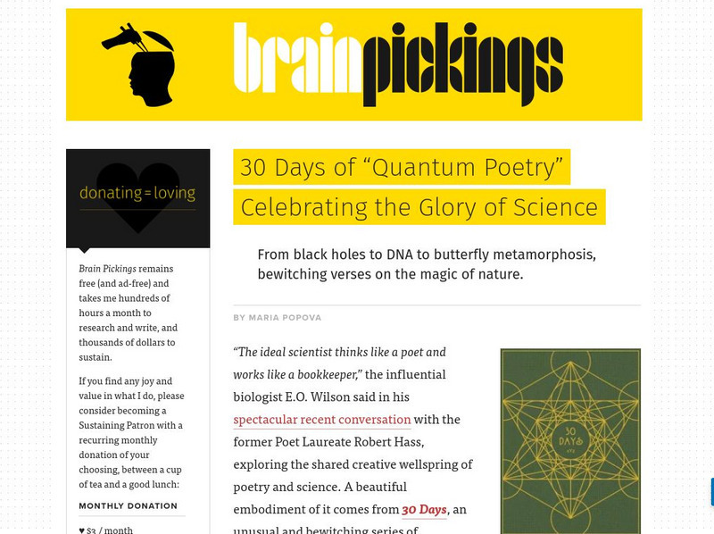 30 Days of "Quantum Poetry" Celebrating the Glory of Science Article 30 Days of "Quantum Poetry" Celebrating the Glory of Science Article