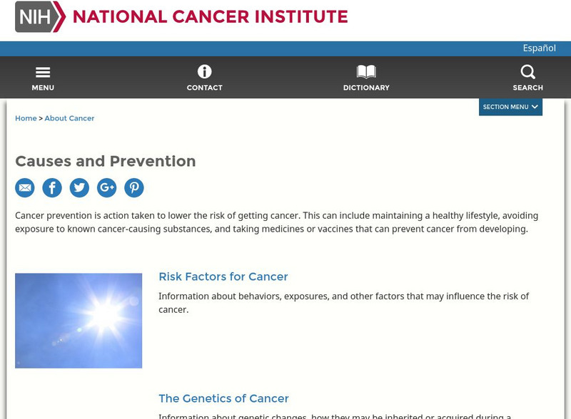Cancer.gov: Cancer Causes and Risk Factors Website Cancer.gov: Cancer Causes and Risk Factors Website