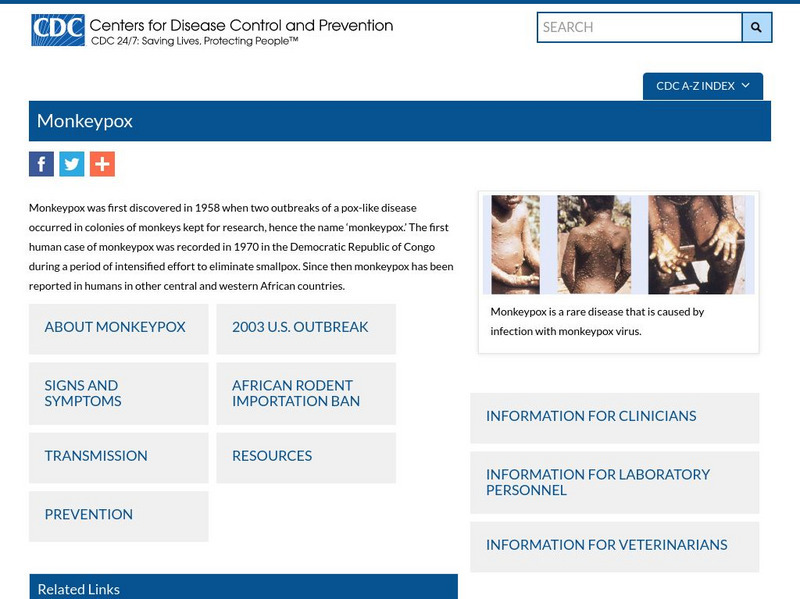 Centers for Disease Control: Monkey Pox Basics Handout Centers for Disease Control: Monkey Pox Basics Handout