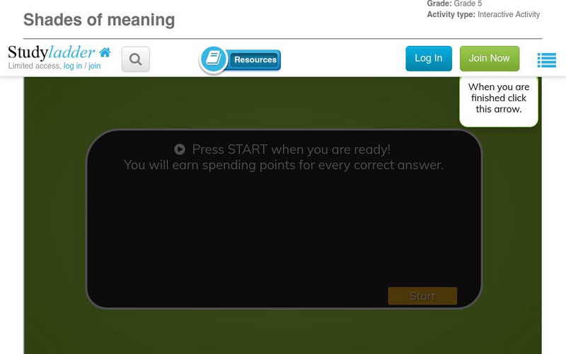 Studyladder: Shades of Meaning Interactive Studyladder: Shades of Meaning Interactive