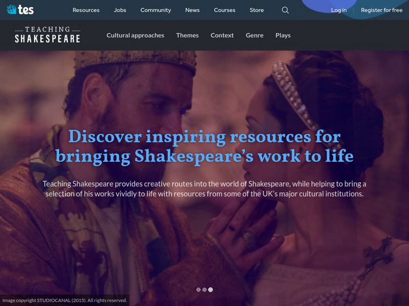 Tes: Teaching Shakespeare Website