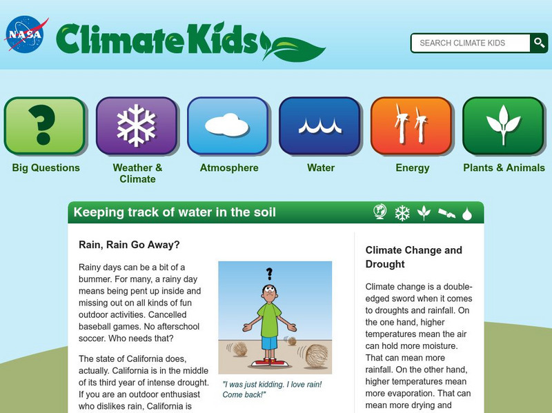 Climate Kids: Keeping Track of Water in the Soil Website Climate Kids: Keeping Track of Water in the Soil Website