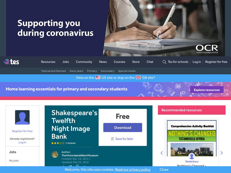 Tes: Shakespeare's Twelfth Night Image Bank Unit Plan Tes: Shakespeare's Twelfth Night Image Bank Unit Plan