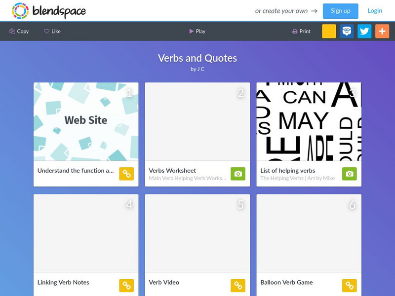Blendspace: Verbs and Quotes Unit Plan Blendspace: Verbs and Quotes Unit Plan