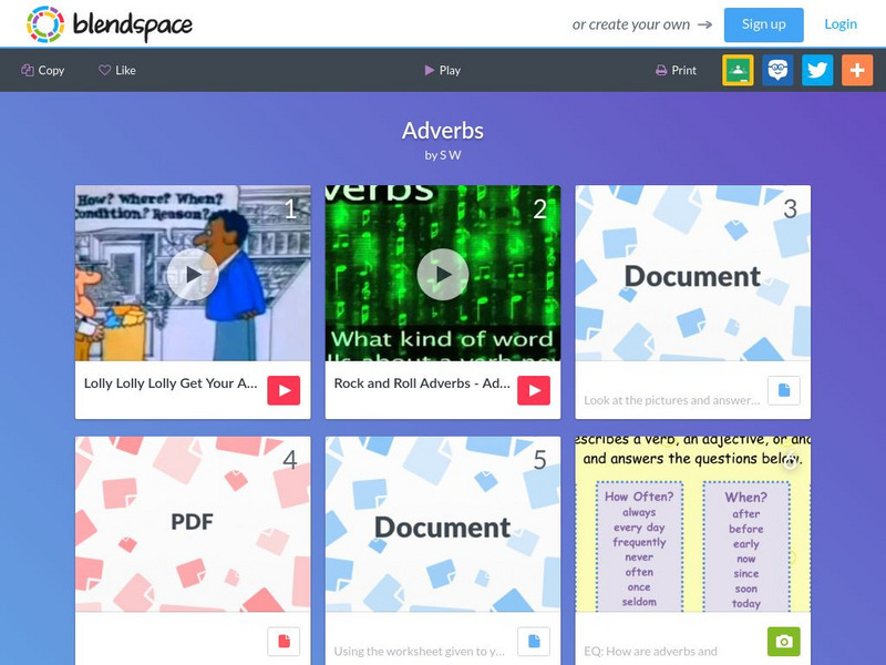 Blendspace: Adverbs Unit Plan Blendspace: Adverbs Unit Plan
