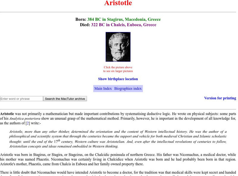 University of St. Andrews: Aristotle Article University of St. Andrews: Aristotle Article