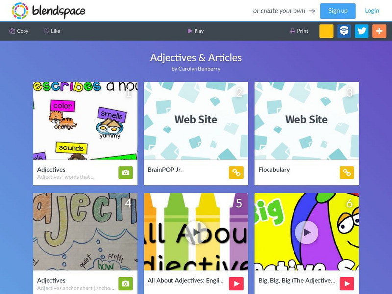 Blendspace: Adjectives & Articles Unit Plan Blendspace: Adjectives & Articles Unit Plan