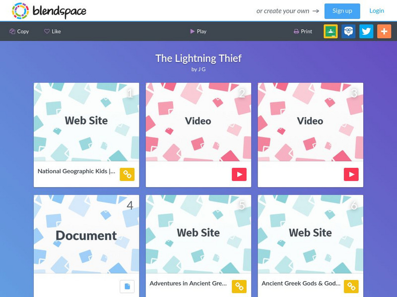Blendspace: The Lightning Thief Unit Plan Blendspace: The Lightning Thief Unit Plan