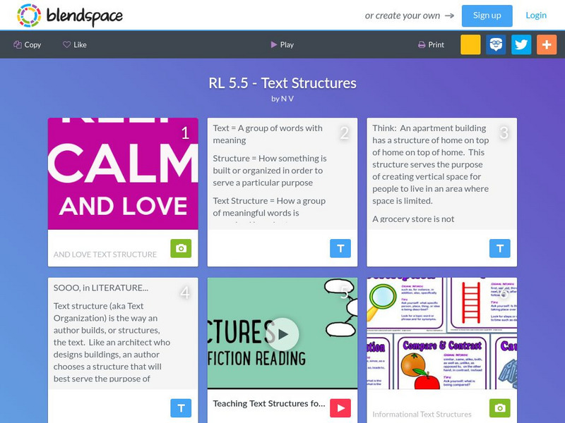 Blendspace: Text Structures Unit Plan