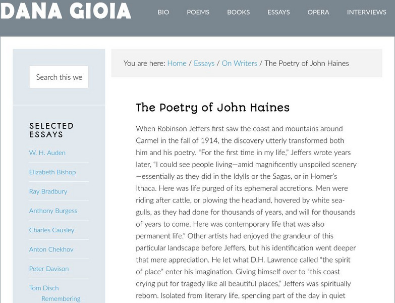 The Poetry of John Haines eBook The Poetry of John Haines eBook