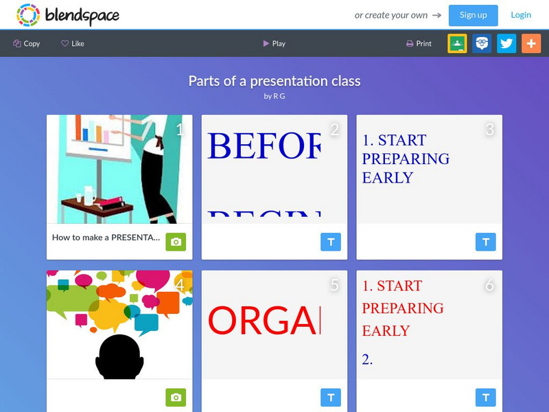 Blendspace: Parts of a Presentation Class Unit Plan Blendspace: Parts of a Presentation Class Unit Plan