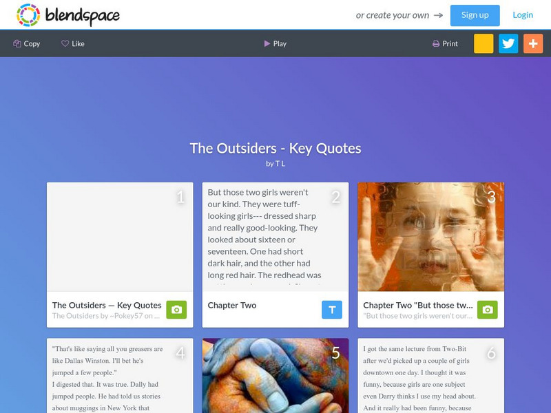 Blendspace: The Outsiders Key Notes Unit Plan Blendspace: The Outsiders Key Notes Unit Plan