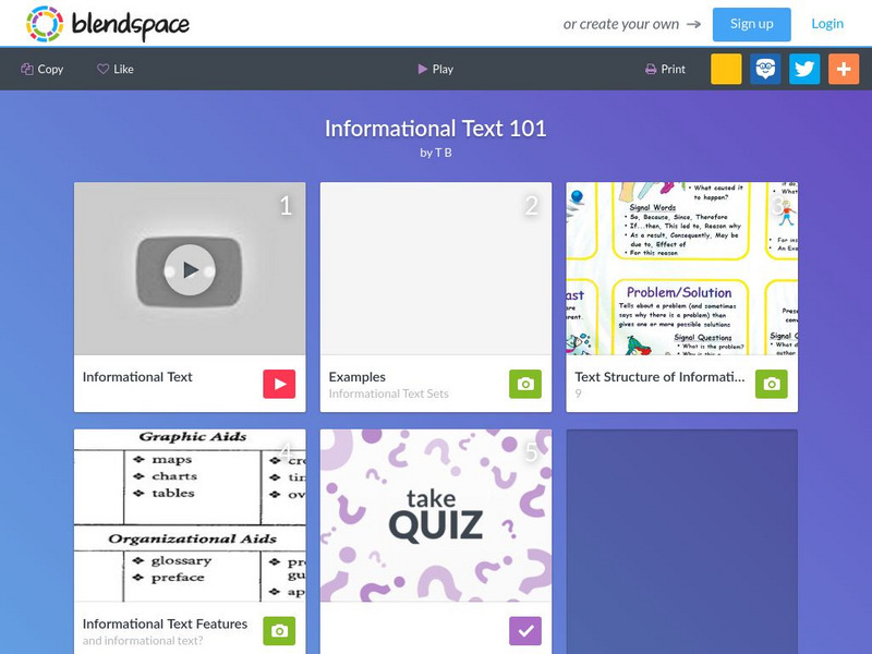 Blendspace: Informational Text 101 Unit Plan Blendspace: Informational Text 101 Unit Plan