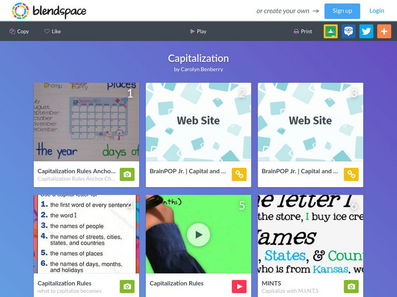 Blendspace: Capitalization 3.w.6.2.a Unit Plan Blendspace: Capitalization 3.w.6.2.a Unit Plan