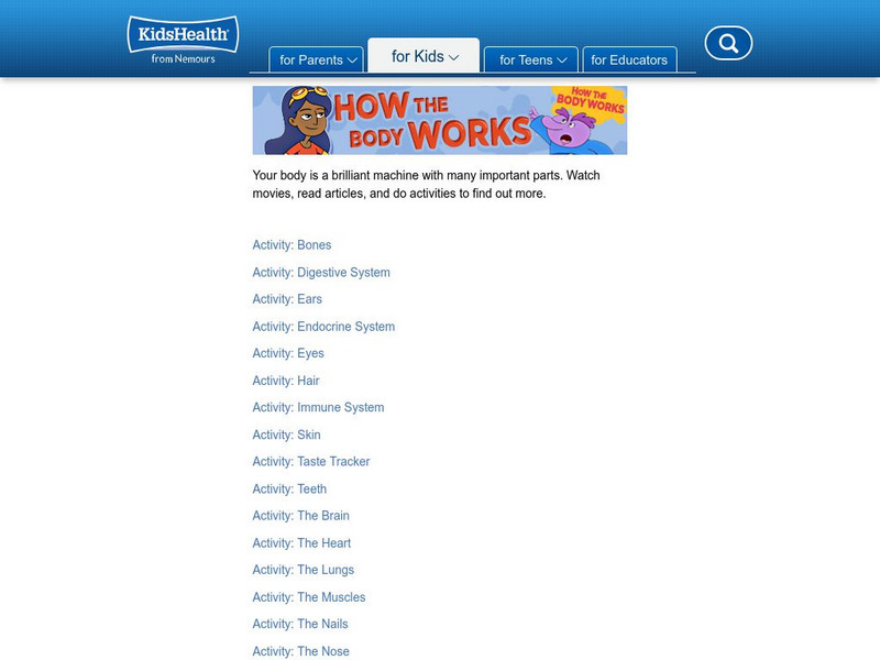 Kids Health: A How the Body Works Unit Plan Kids Health: A How the Body Works Unit Plan
