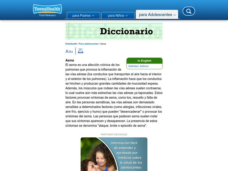 Kids Health: Asma Article Kids Health: Asma Article