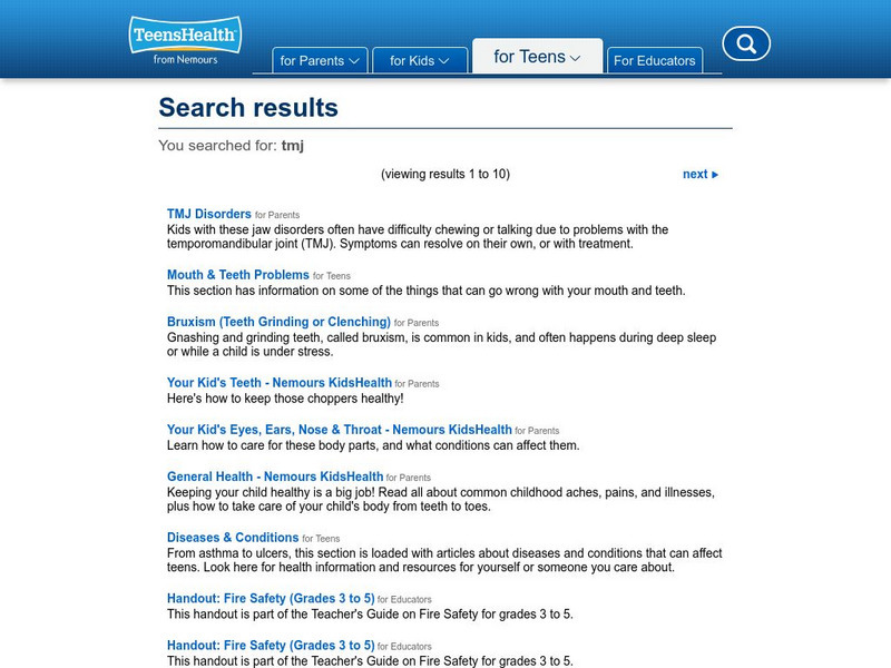 Kids Health: Teens Health: Tmj Disorders Article Kids Health: Teens Health: Tmj Disorders Article