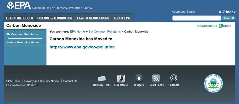 Epa: Carbon Monoxide (Co) Website