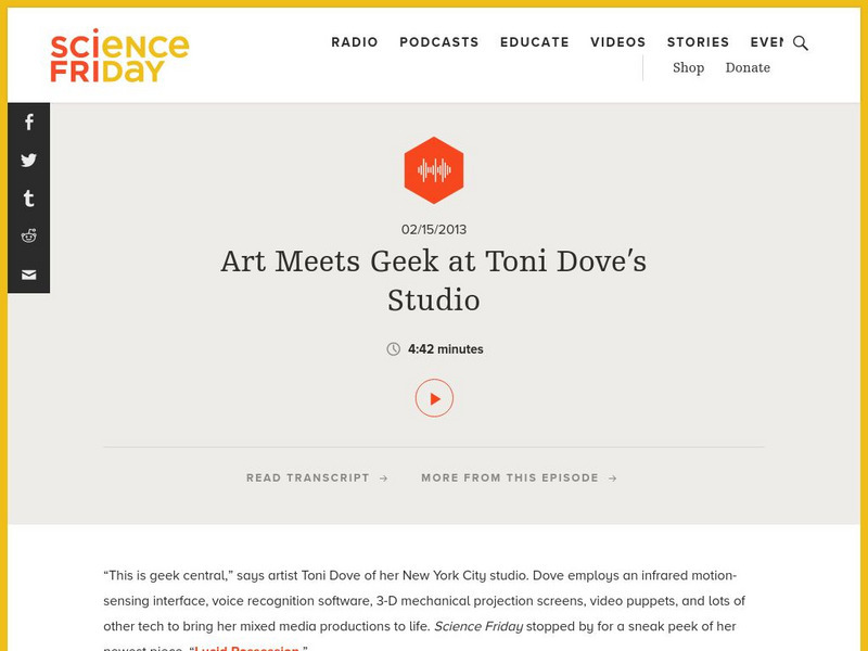 Science Friday: Art Meets Geek in Toni Dove's Studio Instructional Video