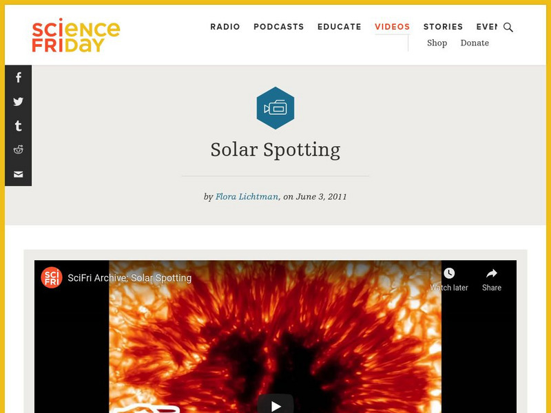 Science Friday: Solar Spotting Instructional Video