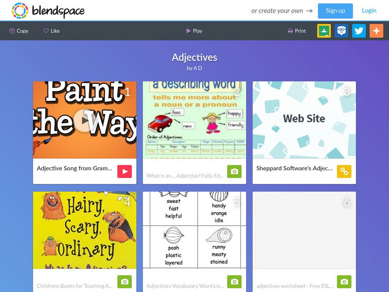 Blendspace: Adjectives Unit Plan Blendspace: Adjectives Unit Plan