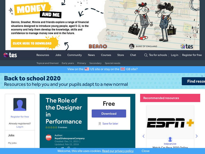 Tes: The Role of the Designer in Performance Unit Plan