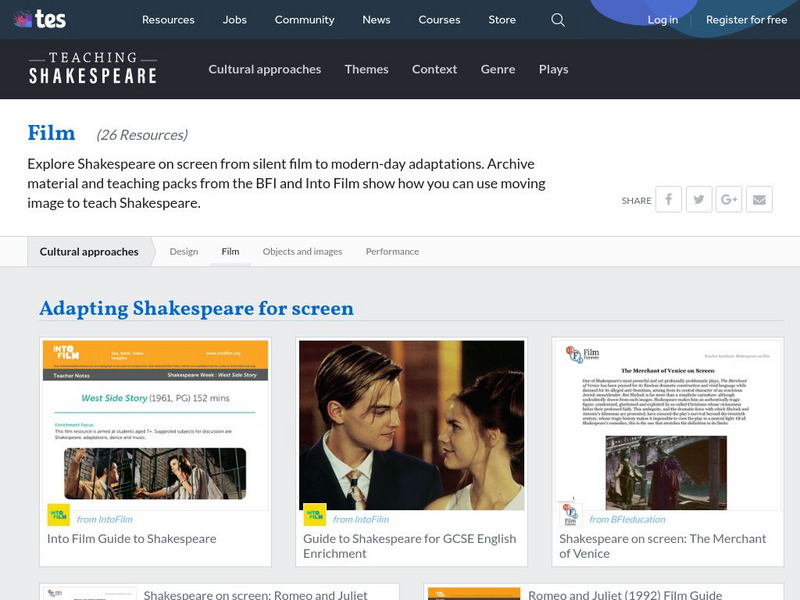Tes: Teaching Shakespeare: Film Website Tes: Teaching Shakespeare: Film Website