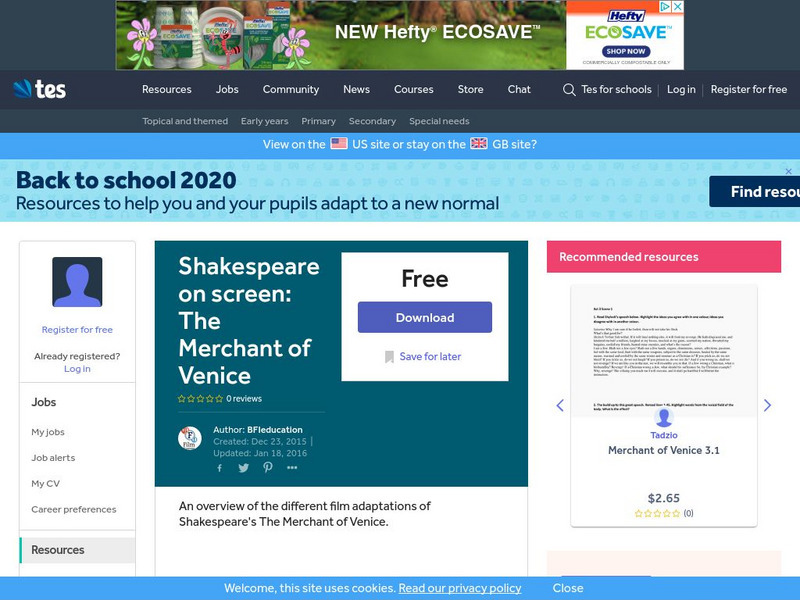 Tes: Shakespeare on Screen: The Merchant of Venice Article Tes: Shakespeare on Screen: The Merchant of Venice Article