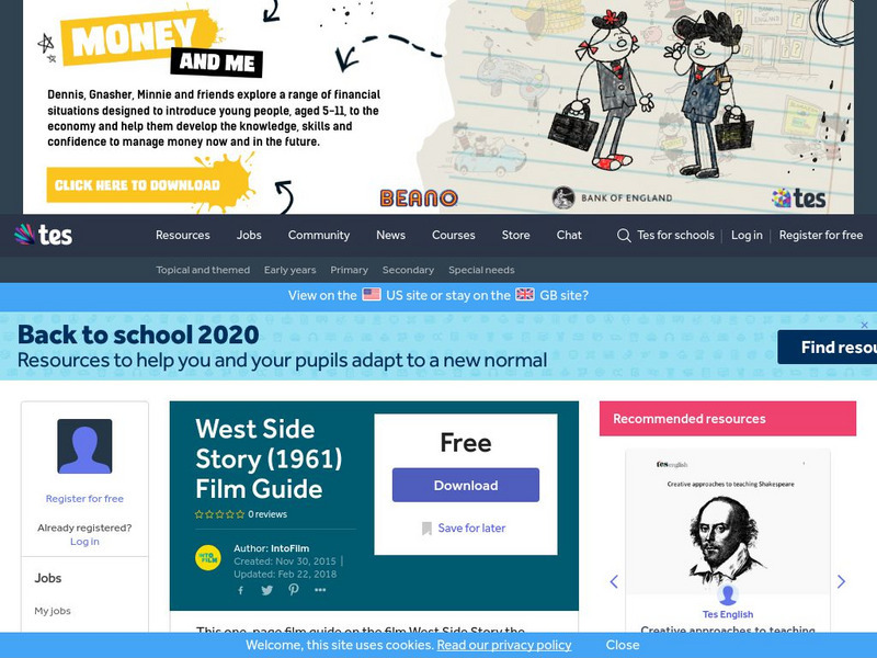 Tes: West Side Story (1961) Film Guide Unit Plan Tes: West Side Story (1961) Film Guide Unit Plan