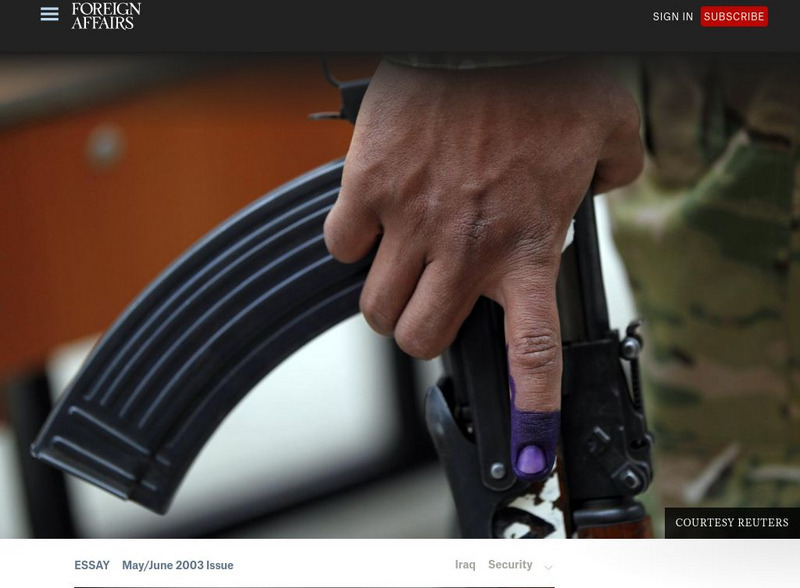 Council of Foreign Rel.: How to Build a Democratic Iraq Handout Council of Foreign Rel.: How to Build a Democratic Iraq Handout