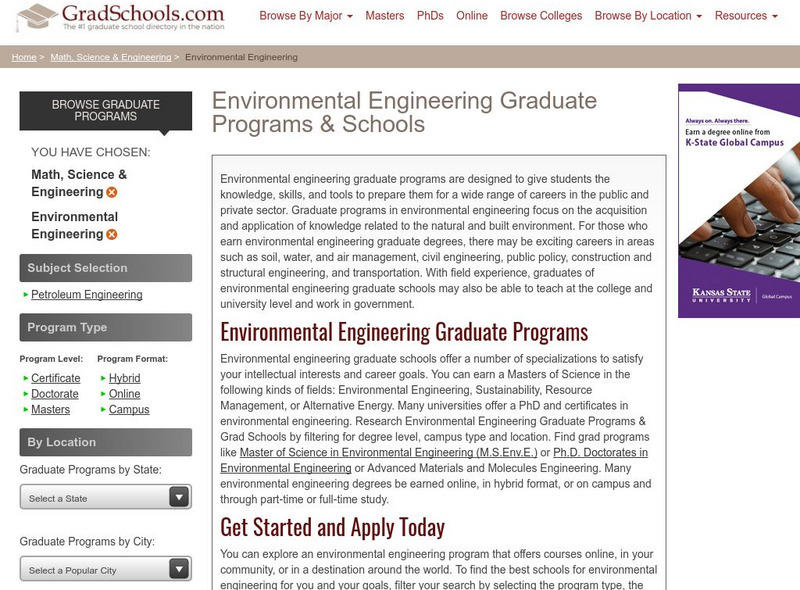 Environmental Engineering: Graduate School Directories Website Environmental Engineering: Graduate School Directories Website