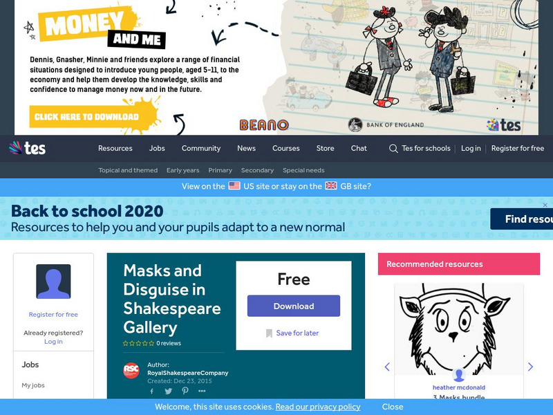 Tes: Masks and Disguise in Shakespeare Gallery Graphic Tes: Masks and Disguise in Shakespeare Gallery Graphic