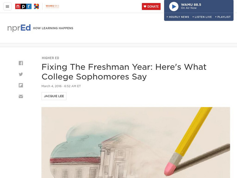 Npr: Fixing the Freshman Year Article Npr: Fixing the Freshman Year Article