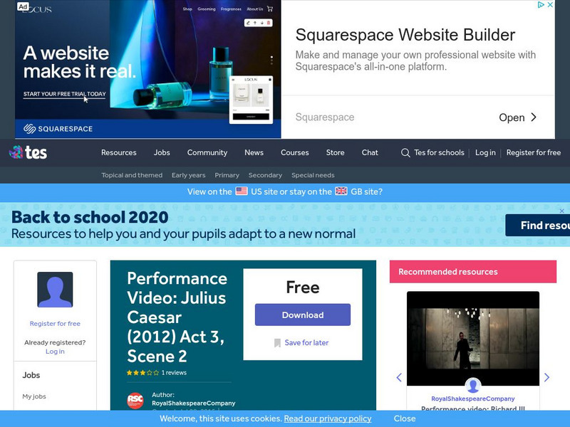 Tes: Performance Video: Julius Caesar (2012) Act 3, Scene 2 Instructional Video Tes: Performance Video: Julius Caesar (2012) Act 3, Scene 2 Instructional Video