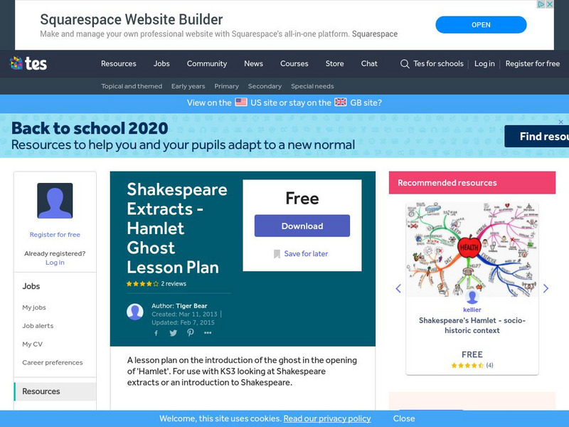 Tes: Shakespeare Extracts: Hamlet Ghost Lesson Plan Lesson Plan Tes: Shakespeare Extracts: Hamlet Ghost Lesson Plan Lesson Plan