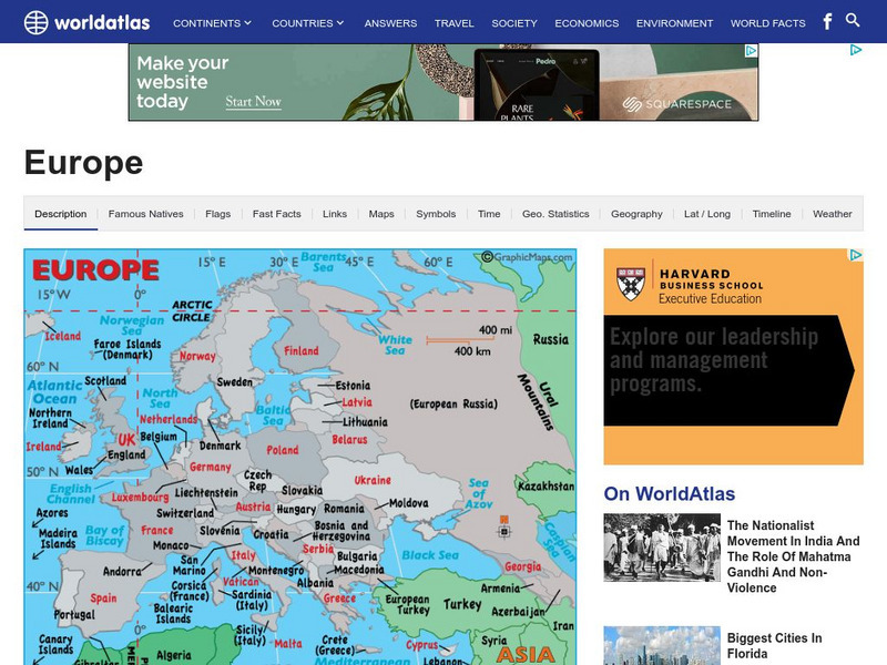 World Atlas: Europe Handout World Atlas: Europe Handout