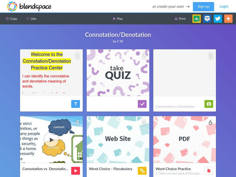 Blendspace: Connotation/denotation Unit Plan
