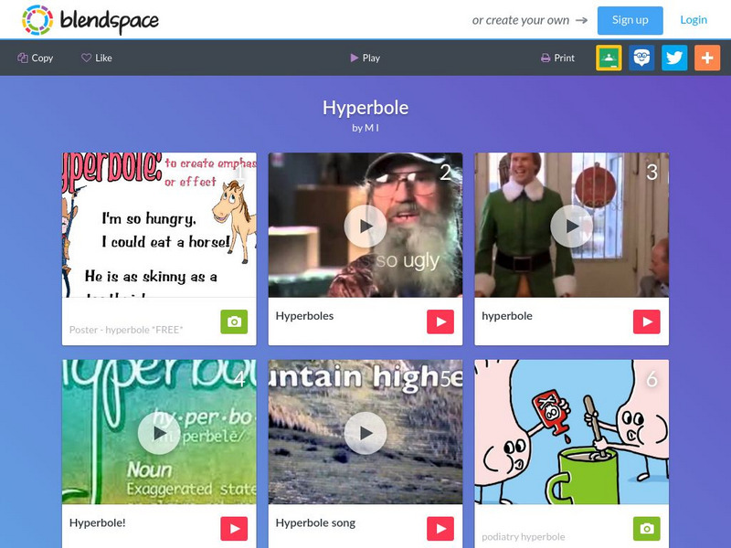 Blendspace: Hyperbole Unit Plan Blendspace: Hyperbole Unit Plan