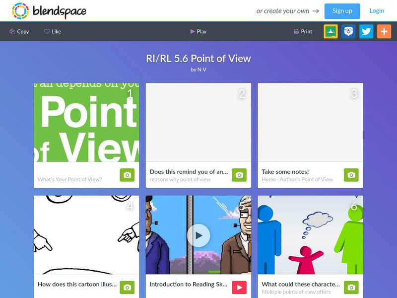 Blendspace: Ri/rl 5.6 Point of View Unit Plan