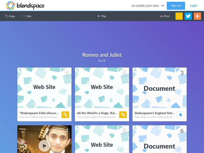 Blendspace: Romeo and Juliet Unit Plan