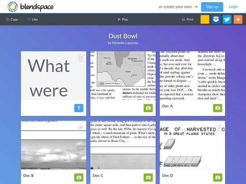 Blendspace: Dust Bowl Unit Plan Blendspace: Dust Bowl Unit Plan