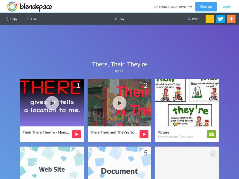 Blendspace: There, Their, They're Unit Plan Blendspace: There, Their, They're Unit Plan