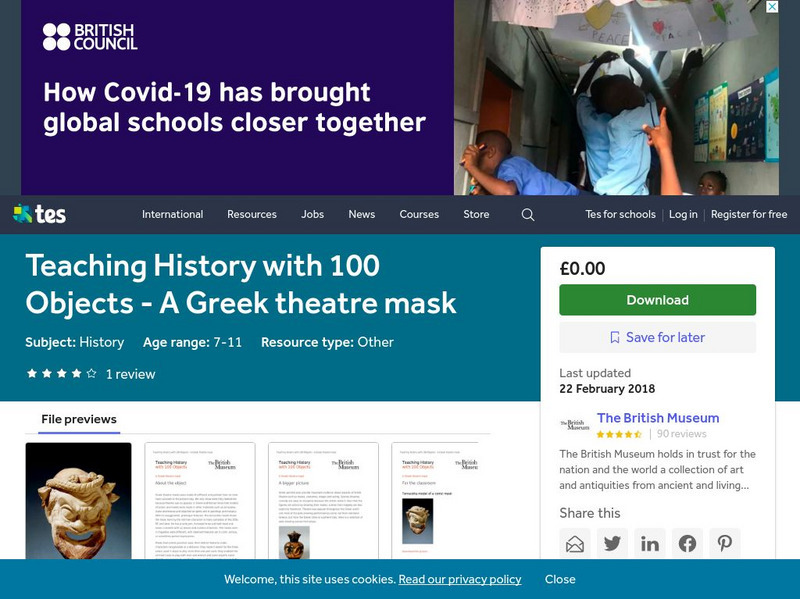 Tes: Teaching History With 100 Objects a Greek Theatre Mask Unit Plan Tes: Teaching History With 100 Objects a Greek Theatre Mask Unit Plan