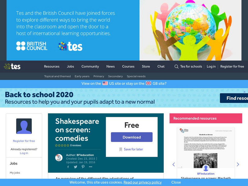 Tes: Shakespeare on Screen: Comedies Article Tes: Shakespeare on Screen: Comedies Article