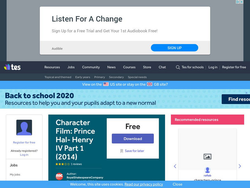 Tes: Character Film: Prince Hal Henry Iv Part 1 (2014) Instructional Video Tes: Character Film: Prince Hal Henry Iv Part 1 (2014) Instructional Video